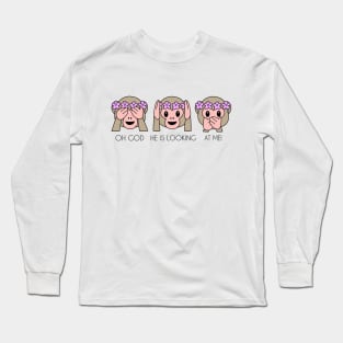 Monkey Emoji Long Sleeve T-Shirt